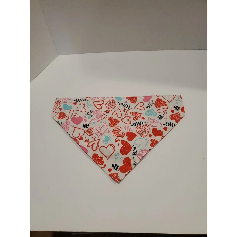 Two sided - Over The Collar Valentines Day Dog Bandana. Bandana Only